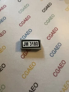 1 X Lego 3069pb0130 Tile 1 x 2 with Black 'JM 3180' Pattern on White Background - Imagen 1 de 1