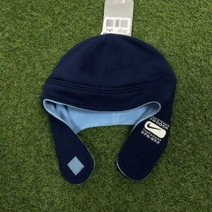 Infants Nike Polar Fleece Flap Cap Navy Blue Hat Swoosh Y2K BNWT Winter Unisex - Picture 1 of 3