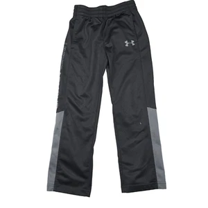 Under Armour Youth Boys Size 6 Black Gray Side Logo Sweatpants - Picture 1 of 10