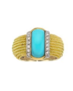 roberto coin ring yellow gold 18K turquoise - Picture 1 of 7