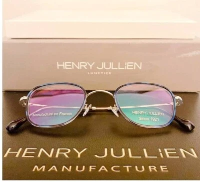 569€ Petites Lunettes de vue carrées bleu et argent Henry Jullien - Modèle Story Foto 1 de 4