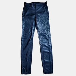 Free People Womens Black Faux Leather Ankle Skinny Vegan Legging Size 24 - Picture 1 of 9