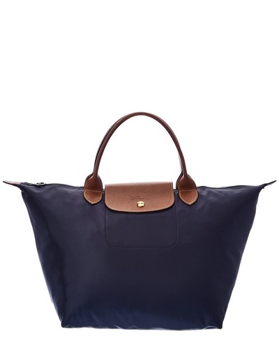 Longchamp Le Pliage Medium Nylon Short Handle Tote Women's Blue