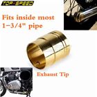 Motorcycle 1-3/4" Brass Drilled Exhaust Tip Emission Muffler Pipe End Cap Plug