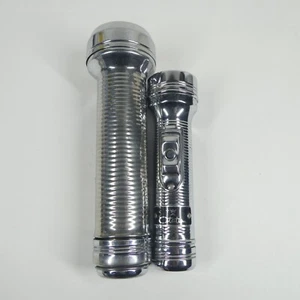 2 Vintage Flashlights Chrome Citation MCM Art Deco - Picture 1 of 12