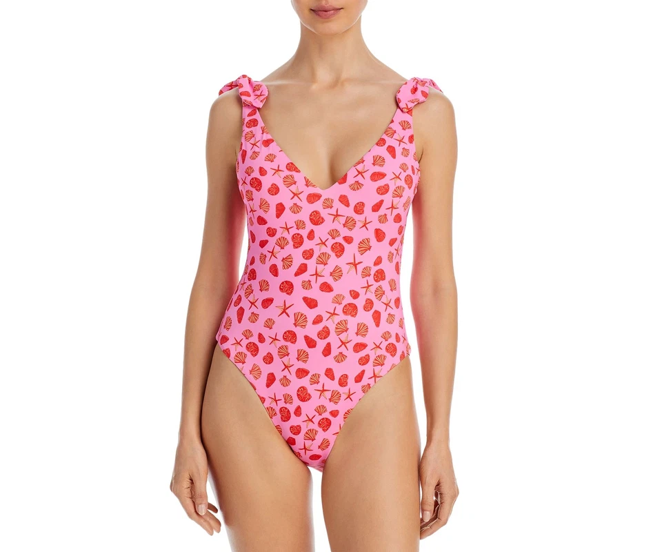 Aqua Womens Swim Printed One Piece Swimsuit Pink Size Medium