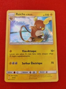 RAICHU DE ALOLA 30/30 PV110 HOLO SOL KIT DEL ENTRENADOR CARTA POKEMON RARA FR - Imagen 1 de 3