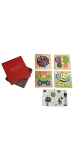 Puzzle animali in legno SKYFIELD per 1 2 3 anni ragazzi ragazze educazione bambina - Foto 1 di 5