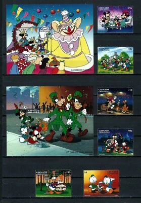 GRENADA GRANADINES SCOTT # 1813-1820, JUEGO COMPLETO DISNEY 1996 CELEBRANDO FIESTAS Foto 1 de 4