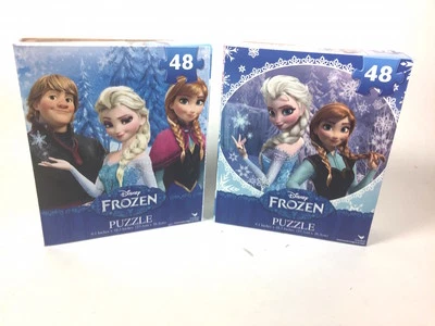 Disney Frozen 48 Piece Jigsaw Puzzle Anna Elsa Kristoff Olaf Puzzles Set of 2 - Image 1 of 2
