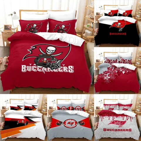 Tampa Bay Buccaneers 3 Piece Duvet Cover Set Pillowcase Cotton Blend Bedding Set Cover