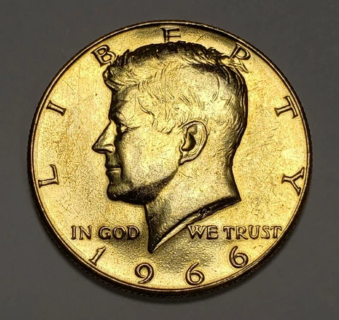 1966 50c Kennedy Half Dollar - Gold Plated - SKU-X4486 Cover