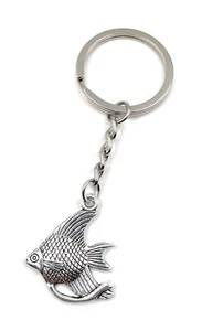 Llavero Alto Pescado Acuario Plata Metal Colgante Encanto - Imagen 1 de 5