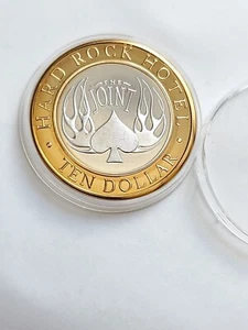 Hard Rock  Las Vegas $10 Gaming Token  .999 Silver  The Joint - IN ROCK WE TRUST - Picture 1 of 3