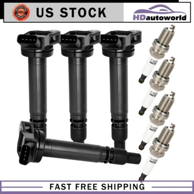 4x Bobina de encendido y bujía de iridio para Toyota Avalon L4 2013-2017 2,5 L Foto 1 de 4