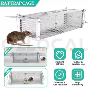 Humane Rat Trap Cage Live 2 Door Animal Catch Pest Rodent Mouse Bait Control Box - Picture 1 of 13