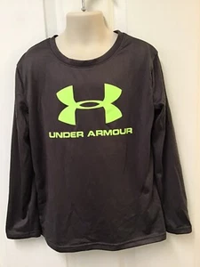 Under Armour Boys Girls Long Sleeve Athletic Shirt Brown Yellow Size 7 371 - Picture 1 of 7
