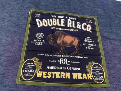 Ralph Lauren Western Bandana Scarf Buffalo Bison Graphic - Image 1 of 4