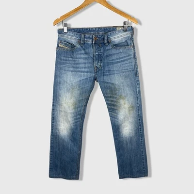 Jeans masculino reto fino regular Diesel Safado 28x32 (30x26) lavagem leve denim - Imagem 1 de 4