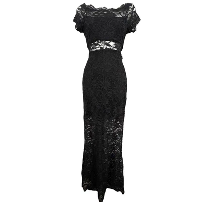 Morgan & Co All Lace Sheer Fit & Flare Mermaid Prom Formal Evening Dress 5 / 6 - Image 1 of 4