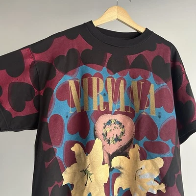 Nirvana Heart Shaped Box Tee Shirt AOP XL Vintage MODERN Giant Tag Rare Tee Jays - Image 1 of 4
