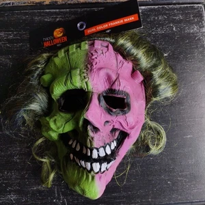 2023 Dual Color Frankie Mask Green & Pink Frankenstein Halloween Mask - Picture 1 of 10