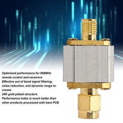 SAW Bandpass Filter 868MHz Bandpass Filter 866-870MHz 24K Gold Plated Structure - image 1 of 4