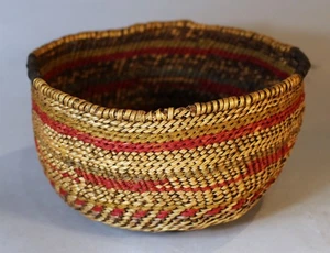 Grand Ronde Oregon Native American Indian Basket-Colored Decorative Bands c.1930 - Picture 1 of 4