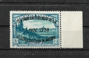 ESPAÑA 1938 - EDIFIL 789 "II ANIVERSARIO DE LA DEFENSA DE MADRID". MNH*** - Imagen 1 de 2