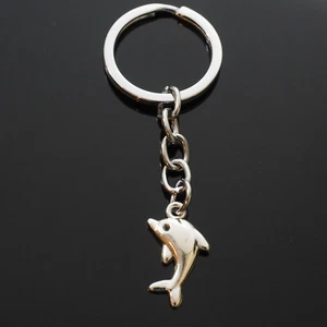 Cute Dolphin Charm Pendant Keychain Key Chain Ocean Sea Whale Lover Gift - Picture 1 of 9