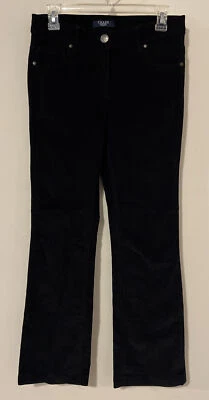 ¡Pantalones Chaps para mujer talla 10 Petite negros acanalados acampanados de terciopelo! A5042 Foto 1 de 4