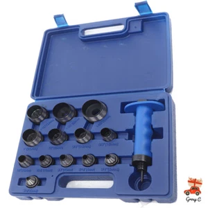 14pcs Hollow Punch Tool Set Leather Kit Gasket Hole Rubber Cutter Cutting+ Box - Picture 1 of 12