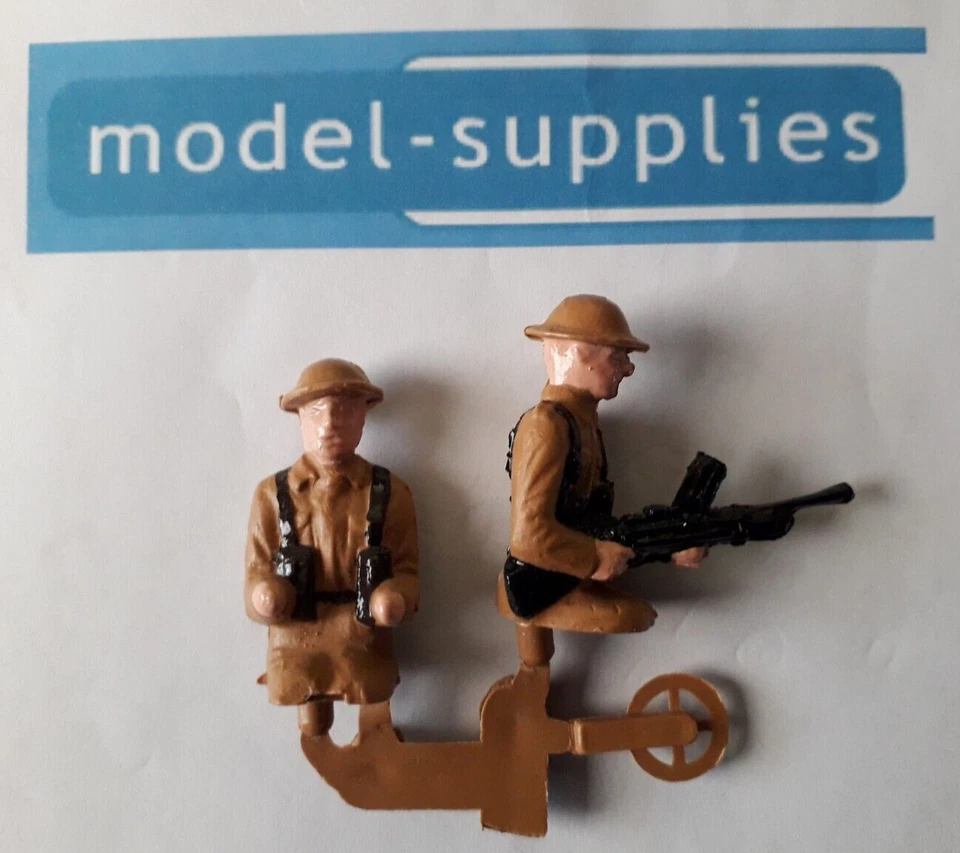 Dinky 622 Bren Gun repro plastic painted driver, Gunner, steering wheel 3pc set - Image 1 of 1