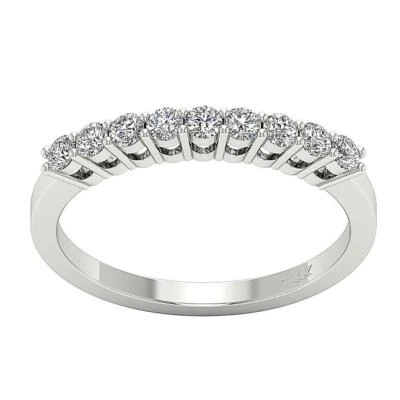 SI1 G Natural Diamond Engagement Wedding Stackable Ring 0.55 Ct 14K White Gold - Image 1 of 4