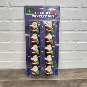 Kurt Adler Santa's World Vintage 10 Novelty Santa Lights Lamps Strand Set - Picture 1 of 7
