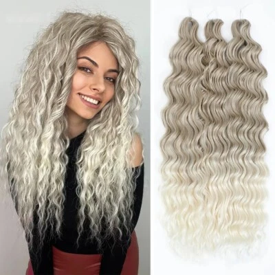 24" Loose Deep Wave Braiding Anna Curls Crochet Hair Extensions Afor Curly Braid - Bild 1 von 4