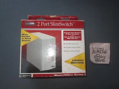 NUEVO CAJA ABIERTA Belkin F1B024-V 2 puertos SlimSwitch conmutador de datos - SIN CABLES Foto 1 de 4