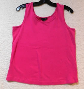 Lands' End Tank Top Shirt Women's Large 14-16 Sleeveless Solid Pink Scoop Neck - Picture 1 of 9