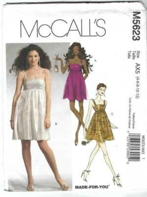 McCalls Sewing Pattern 5623, Empire Waistline Dress, Size 4 -12,  Uncut - Image 1 of 2