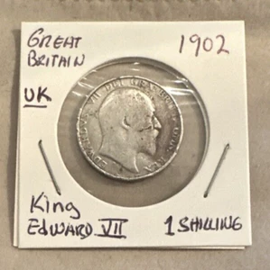 GREAT BRITAIN - KING EDWARD VII - 1 shilling 1902 - SILVER COIN - Picture 1 of 8