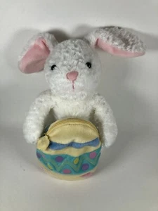 Hallmark Cards Plush Easter Bunny White Holding Egg Zips 8” Stuffed Animal Toy  - Picture 1 of 12