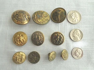 Military Misc’l 10 Vintage Buttons (#3775) - Picture 1 of 10