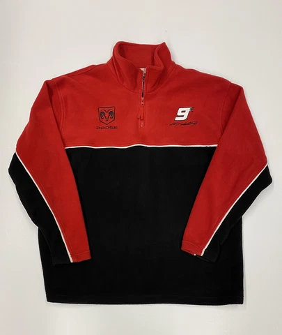 Kasey Kahne Sweater Mens Large Red Black Pullover 1/4 Zip Winners Circle NASCAR Cover