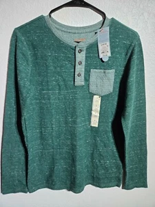 Cat & Jack Long Sleeve Boys Shirt Size Large 12/14 Button Green New w/ Tags - Picture 1 of 12
