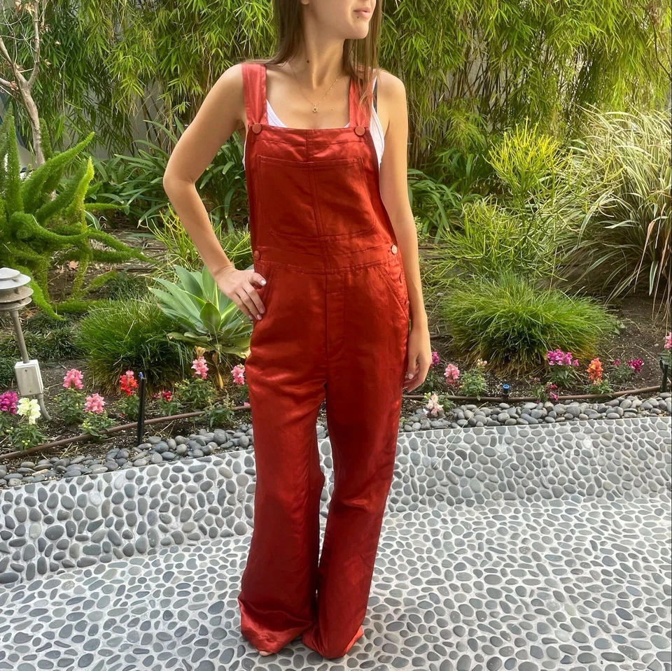 Mono pantalón acampanado de lino rojo/naranja extremadamente raro MARC JACOBS - EE. UU. 4 Foto 1 de 4