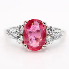 Stunning Padparadscha Sapphire Pink 925 Sterling Silver Handmade Engagement Ring