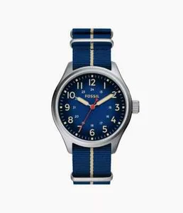 FOSSIL EASTON BQ2794 Canvas Blue Mens Wristwatch - Picture 1 of 4
