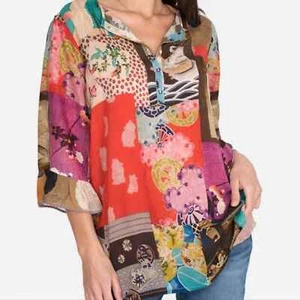 Johnny Was Vera Multi Color Patchwork Tunic size XXS NWT - Picture 1 of 13