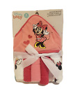 Disney Baby Minnie Mouse Hooded Towel & Washcloth Set of 6 NEW