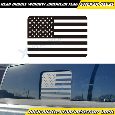Calcomanía negra con ventana media trasera bandera americana para Ford F150 F250 F350 2015-up Foto 1 de 4